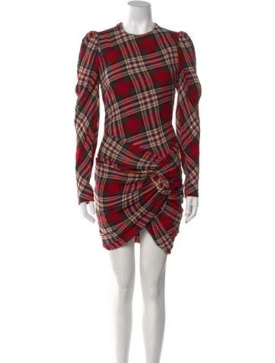 Pre-owned Alexandre Vauthier Plaid Print Mini Dress W/ Tags In Red