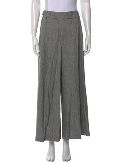 Pre-owned Alexandre Vauthier Plaid Print Wide Leg Pants In Gray