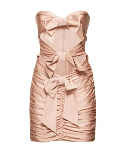 Alexandre Vauthier Plain Jersey Mini Dress In Brown