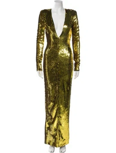 Pre-owned Alexandre Vauthier Plunge Neckline Long Dress W/ Tags