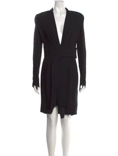 Pre-owned Alexandre Vauthier Plunge Neckline Mini Dress In Black