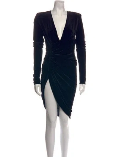 Pre-owned Alexandre Vauthier Plunge Neckline Mini Dress In Green