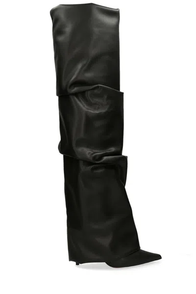 Alexandre Vauthier Faux Leather Boots In Black