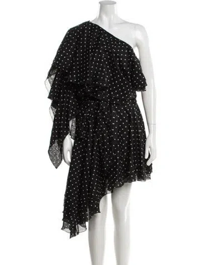 Pre-owned Alexandre Vauthier Polka Dot Print Mini Dress In Black