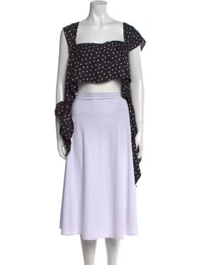 Pre-owned Alexandre Vauthier Polka Dot Print Square Neckline Crop Top W/ Tags In Black