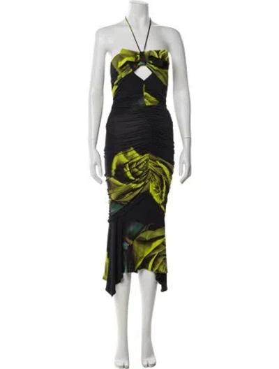 Pre-owned Alexandre Vauthier Printed Midi Length Dress In Green