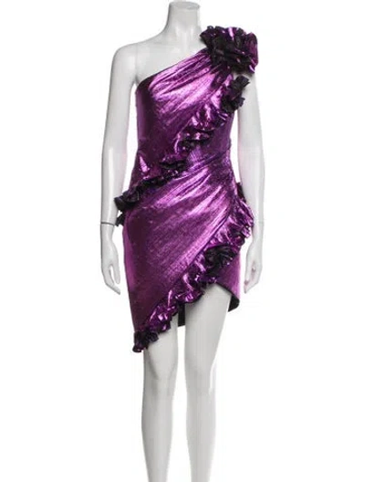 Pre-owned Alexandre Vauthier Printed Mini Dress In Purple