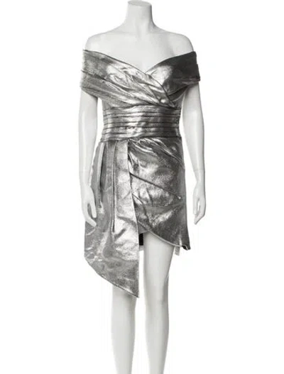 Pre-owned Alexandre Vauthier Printed Mini Dress In Silver