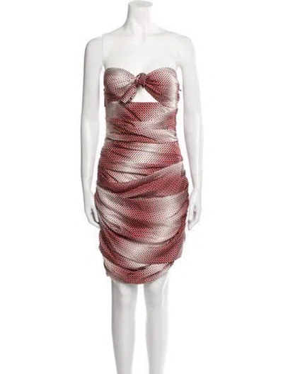 Pre-owned Alexandre Vauthier Printed Mini Dress W/ Tags In Red