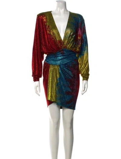Pre-owned Alexandre Vauthier Printed Mini Dress W/ Tags In Yellow