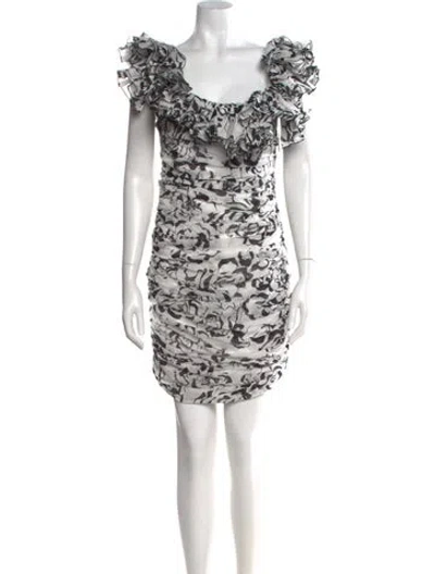 Pre-owned Alexandre Vauthier Printed Mini Dress In White