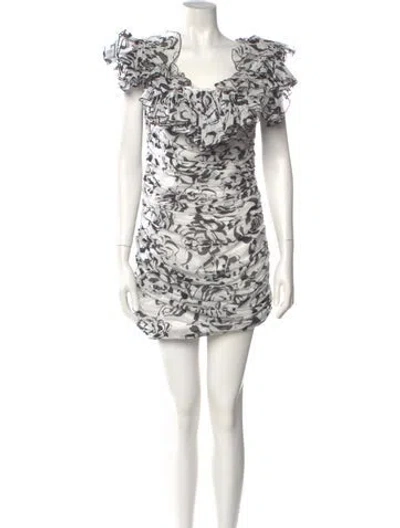 Pre-owned Alexandre Vauthier Printed Mini Dress In White