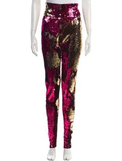 Pre-owned Alexandre Vauthier Printed Skinny Leg Pants In Pink