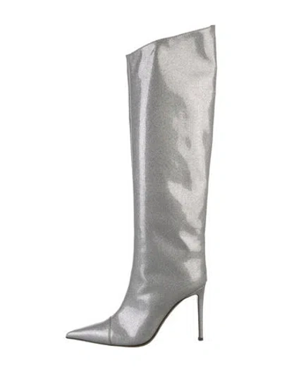 Pre-owned Alexandre Vauthier Pvc Glitter Accents Boots In Silver