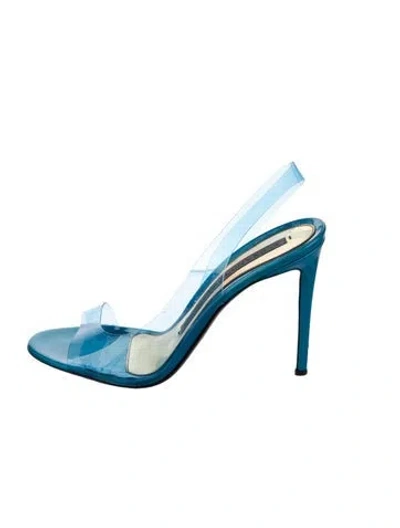 Pre-owned Alexandre Vauthier Pvc Slingback Sandals In Blue