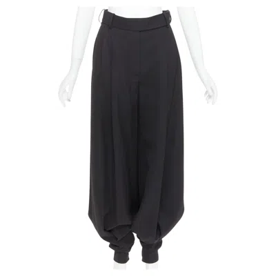 Pre-owned Alexandre Vauthier Rare  Couture Aw2020 Runway Black Wool Bloomer Barrel Pants