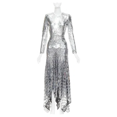 Pre-owned Alexandre Vauthier Rare  Couture Runway Lesage Gradient Sequins Paillette Gown In Gray