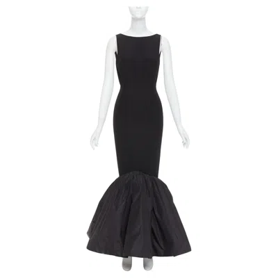 Pre-owned Alexandre Vauthier Rare  Couture Ss2025 Runway Black Volume Taffeta Trumpet Gown