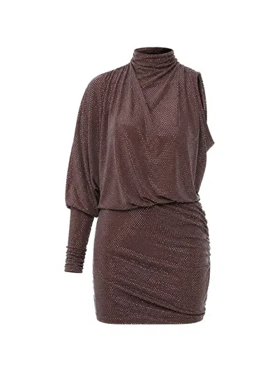 Alexandre Vauthier Rhinestone-embellished Draped Mini Dress In Red