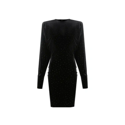 Alexandre Vauthier Rhinestone Dress In Black