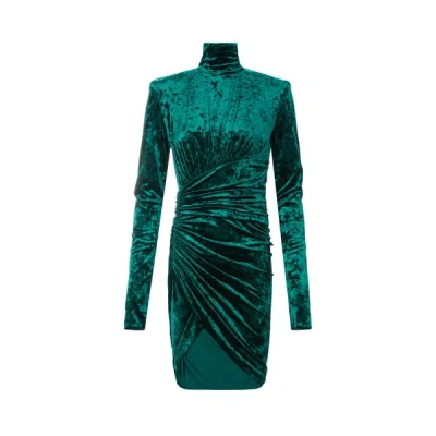 Alexandre Vauthier Draped Min Dress In Green