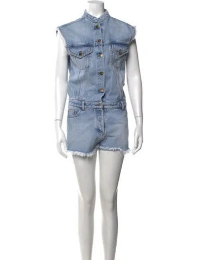 Pre-owned Alexandre Vauthier Romper In Blue