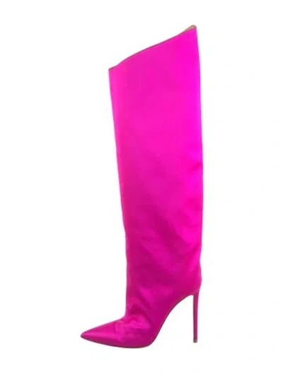 Pre-owned Alexandre Vauthier Satin Boots In Pink