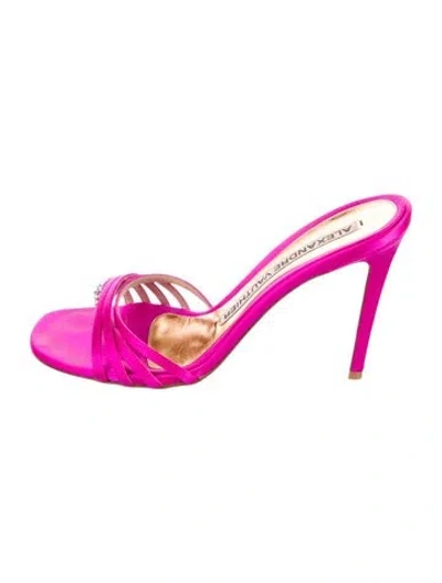 Pre-owned Alexandre Vauthier Satin Slides In Pink