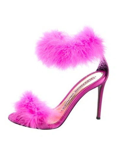 Pre-owned Alexandre Vauthier Satin Slingback Pumps In Pink