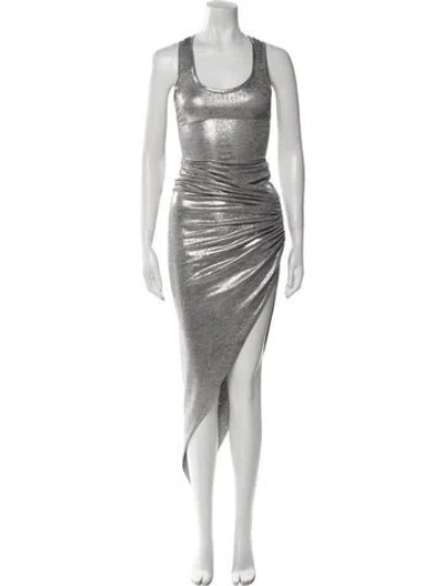 Pre-owned Alexandre Vauthier Scoop Neck Long Dress In Silver