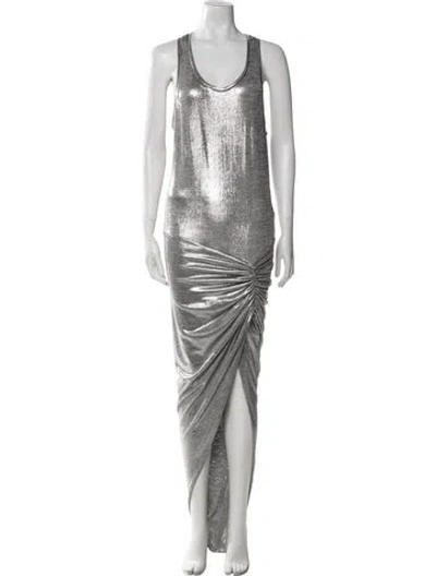Pre-owned Alexandre Vauthier Scoop Neck Long Dress W/ Tags In Silver
