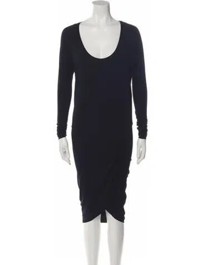 Pre-owned Alexandre Vauthier Scoop Neck Midi Length Dress In Black