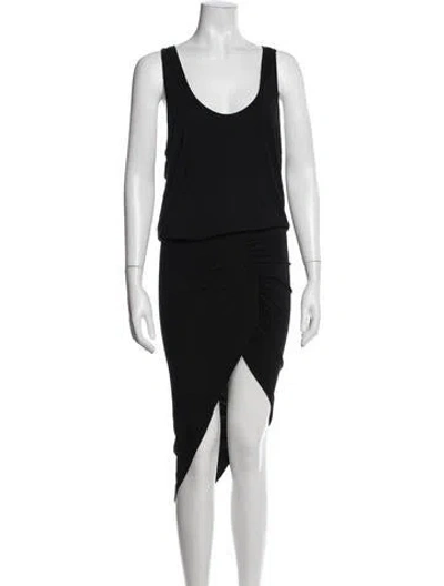 Pre-owned Alexandre Vauthier Scoop Neck Midi Length Dress In Black