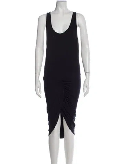 Pre-owned Alexandre Vauthier Scoop Neck Midi Length Dress In Blue