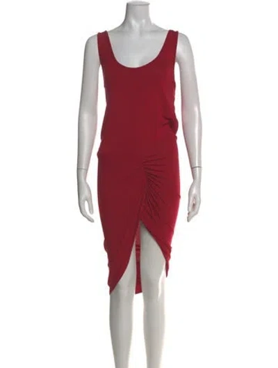 Pre-owned Alexandre Vauthier Scoop Neck Midi Length Dress In Red