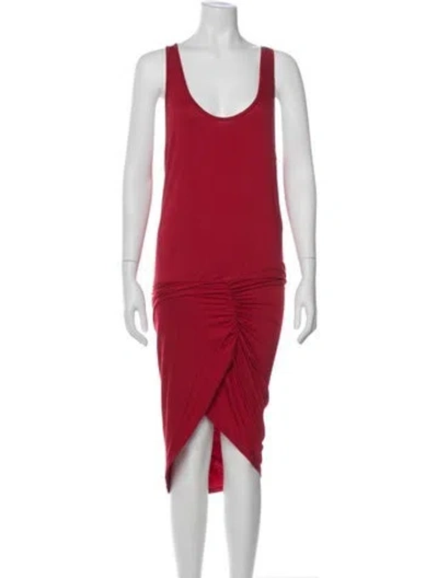 Pre-owned Alexandre Vauthier Scoop Neck Midi Length Dress In Red