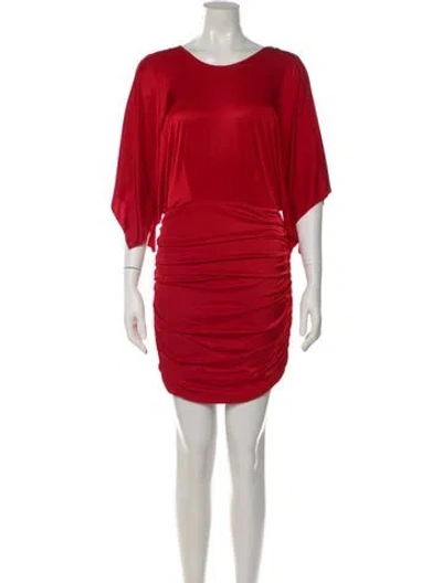 Pre-owned Alexandre Vauthier Scoop Neck Mini Dress In Red
