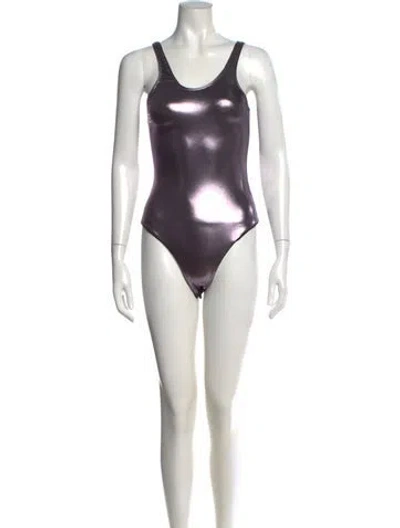 Pre-owned Alexandre Vauthier Scoop Neck Sleeveless Bodysuit In Burgundy