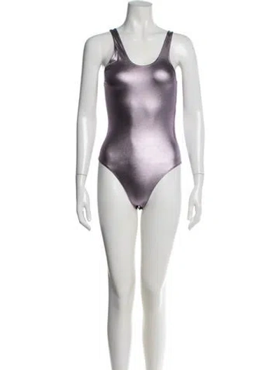 Pre-owned Alexandre Vauthier Scoop Neck Sleeveless Bodysuit In Purple