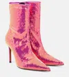 Alexandre Vauthier Sebert Sequined Ankle Boots In Pink