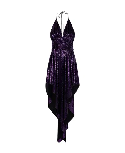 Alexandre Vauthier Sequin-embellished Halterneck Backless Dress In Black
