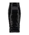 Alexandre Vauthier Black Mesh Midi Skirt In Black