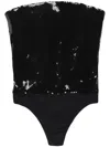 Alexandre Vauthier Sequin-embellished Strapless Bodysuit In Black