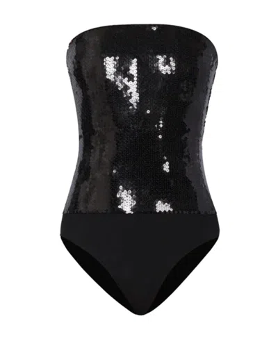 Alexandre Vauthier Sequin-embellished Strapless Bodysuit In Black
