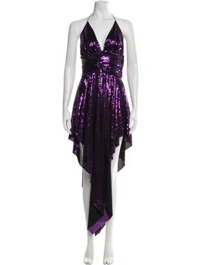 Pre-owned Alexandre Vauthier Sequin Mini Dress In Purple