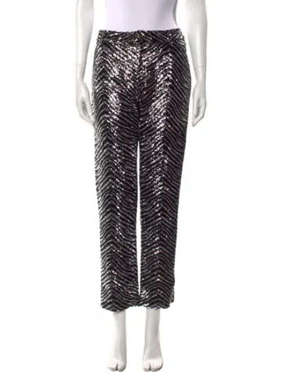 Pre-owned Alexandre Vauthier Sequin Straight Leg Pants W/ Tags In Black
