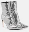 Alexandre Vauthier Sequined Ankle Boots In Silver