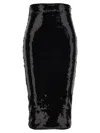Alexandre Vauthier Black Mesh Midi Skirt In Black