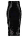 Alexandre Vauthier Black Mesh Midi Skirt In Black