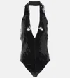 Alexandre Vauthier Sequined Halter Neck Bodysuit In Black